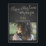 Rustieke Chalkboard Typografie Vakantiefoto Feestdagenkaart<br><div class="desc">Rustieke schoolbord Vrolijk kerstvakantie Foto</div>