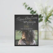 Rustieke Chalkboard Typografie Vakantiefoto Feestdagenkaart (Staand voorkant)