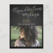 Rustieke Chalkboard Typografie Vakantiefoto Feestdagenkaart (Voorkant)