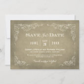 Rustieke Champagne Gouden Wijngaard Trouwplechtigh Save The Date (Voorkant)