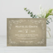 Rustieke Champagne Gouden Wijngaard Trouwplechtigh Save The Date (Staand voorkant)