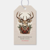 Rustieke Charm Boerderij Schatten met geruite Hert Cadeaulabel (Voorkant)