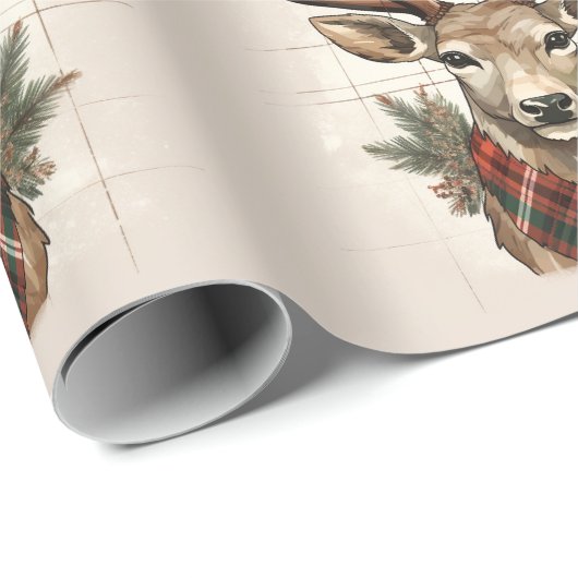 Rustieke Charm Boerderij Schatten met geruite Hert Cadeaupapier (Rol Hoek)