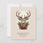 Rustieke Charm Boerderij Schatten met geruite Hert Feestdagenkaart (Voorkant)