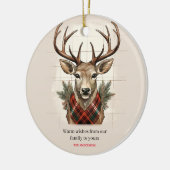 Rustieke Charm Boerderij Schatten met geruite Hert Keramisch Ornament (Links)