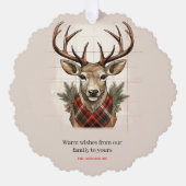 Rustieke Charm Boerderij Schatten met geruite Hert Ornament Kaart (Voorkant)
