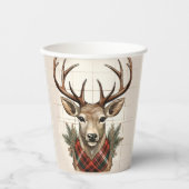 Rustieke Charm Boerderij Schatten met geruite Hert Papieren Bekers (Voorkant)