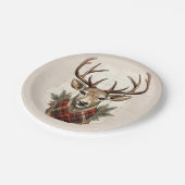 Rustieke Charm Boerderij Schatten met geruite Hert Papieren Bordje (Gekanteld)