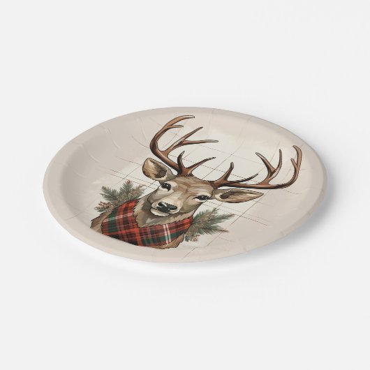 Rustieke Charm Boerderij Schatten met geruite Hert Papieren Bordje (Gekanteld)