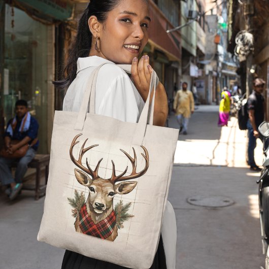 Rustieke Charm Boerderij Schatten met geruite Hert Tote Bag