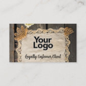 Rustieke Charm Burlap & kant schuur hout Informatiekaartje (Achterkant)