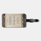 Rustieke Charm Burlap & Lace Schuur Hout QR Code Bagagelabel (Achterkant horizontaal)