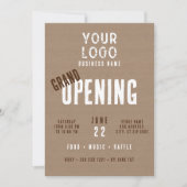 Rustieke Charm Business Logo Grand Opening Kaart (Voorkant)