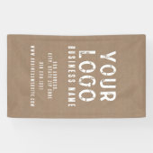 Rustieke Charm Kraft Paper Business Spandoek (Horizontaal)