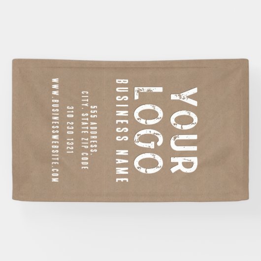 Rustieke Charm Kraft Paper Business Spandoek (Horizontaal)