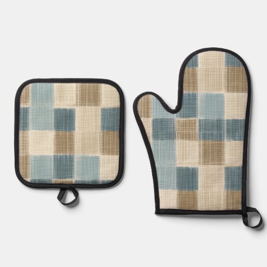 Rustieke Charm Oven Mitt en Pot Holder Set (Voorkant)