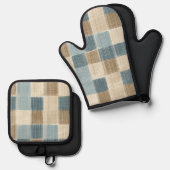 Rustieke Charm Oven Mitt en Pot Holder Set (Voorkant / Achterkant)