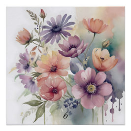 Rustieke Charm Waterverf Wildflower Floral Art Perfect Poster