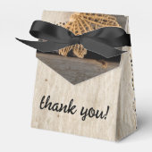 Rustieke Charm Wedding Burlap & Lace Schuur Hout Bedankdoosjes (Voorkant Zijde)