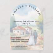 Rustieke Charmante Landelijke Waterverf Wedding Kaart (Achterkant)