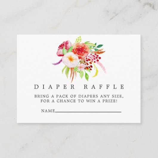  rustieke charme Baby shower luier Raffle Informatiekaartje (Voorkant)