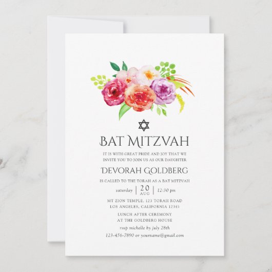  rustieke charme Bat Mitzvah Kaart (Voorkant)