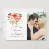 rustieke charme bloemenbruiloft bewaar de datum save the date (Voorkant)