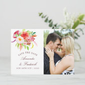 rustieke charme bloemenbruiloft bewaar de datum save the date (Staand voorkant)