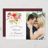 rustieke charme bloemenbruiloft bewaar de datum save the date (Voorkant / Achterkant)