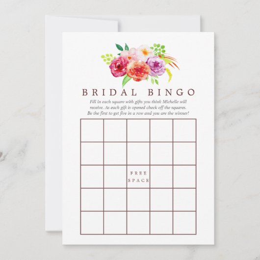  rustieke charme bloemenVrijgezellenfeest bingo Kaart (Voorkant)