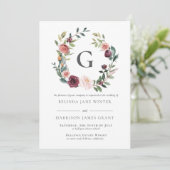 Rustieke charme Bourgondië roze bloemenkrans bruil Kaart (Staand voorkant)