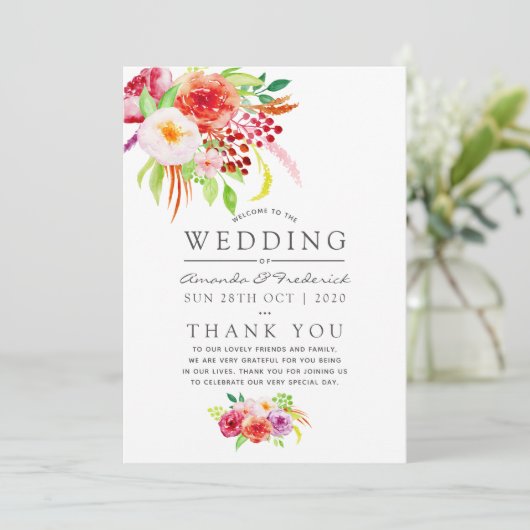  rustieke charme bruiloft programmakaart (Staand voorkant)