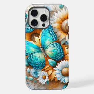Rustieke charme: Butterfly en Daisy iPhone 15 Pro Max Case
