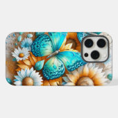 Rustieke charme: Butterfly en Daisy iPhone Hoesje (Achterkant horizontaal)