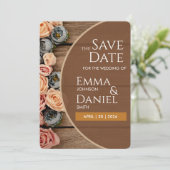 Rustieke Charme Huwelijk "Save the Date" Kaart (Staand voorkant)