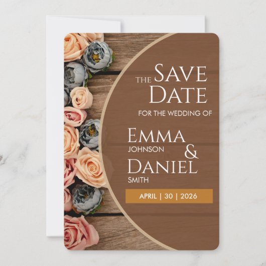 Rustieke Charme Huwelijk "Save the Date" Kaart (Voorkant)