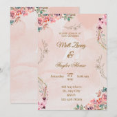 rustieke charme huwelijksuitnodiging feestdagenkaart (Voorkant / Achterkant)