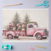 Rustieke charme: kerstboom Boerderij roze truck Tissuepapier (Craft)