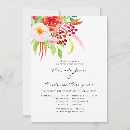  rustieke charme repetitie diner kaart (Voorkant)