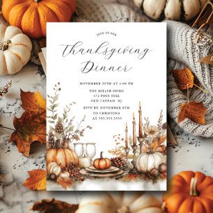 Rustieke charme Thanksgiving diner Kaart