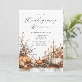 Rustieke charme Thanksgiving diner Kaart (Staand voorkant)