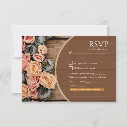 Rustieke Charme Trouw RSVP Kaart (Voorkant)