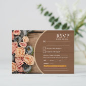 Rustieke Charme Trouw RSVP Kaart (Staand voorkant)