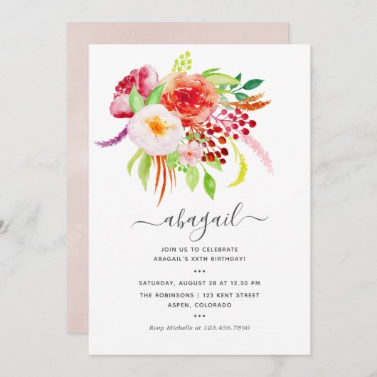 rustieke charme verjaardag kaart (Voorkant / Achterkant)