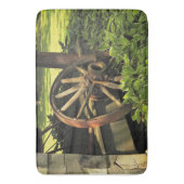 Rustieke charme - Verweerde Wagon Wheel Fotografie Badmat (Voorkant Verticaal)