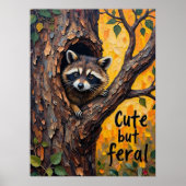 Rustieke charme: wasbeer in de woestijn poster (Voorkant)