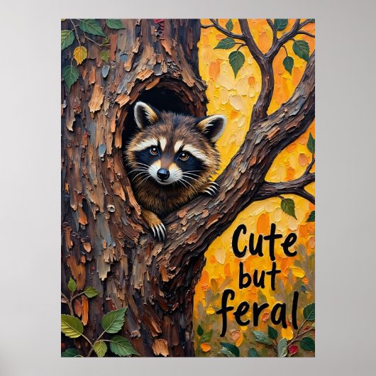 Rustieke charme: wasbeer in de woestijn poster (Voorkant)