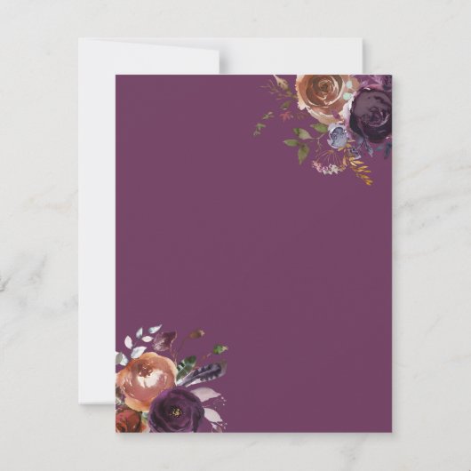 Rustieke Chateau Butterum & Plum Floral Save The Date (Achterkant)