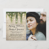 Rustieke Chateau Kerk Lichten Foto Bruiloft Kaart (Voorkant)