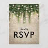 Rustieke Chateau Stenen Kerk Lichten Bruiloft RSVP Uitnodiging Briefkaart (Voorkant)